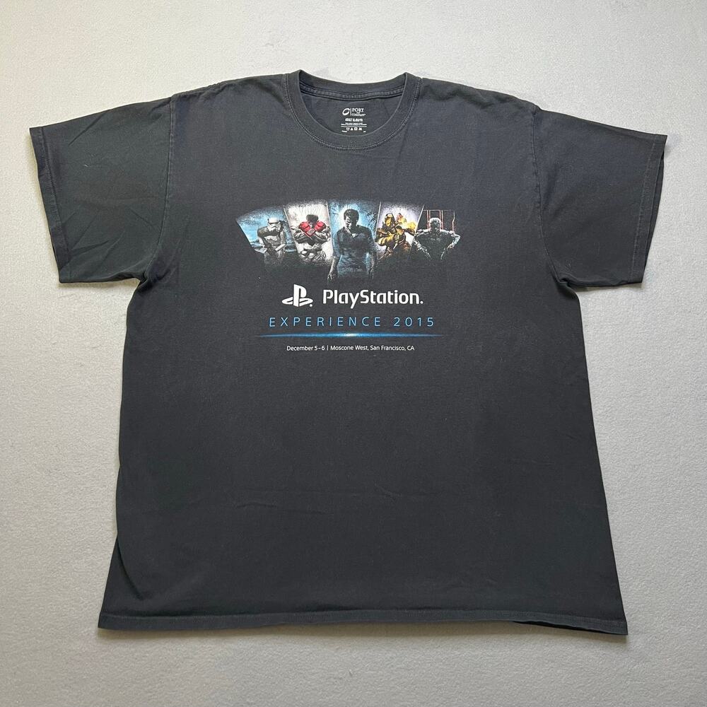 PlayStation Experience 2015 T-Shirt Mens XL Black‎ PS4 Gaming Convention Tee
